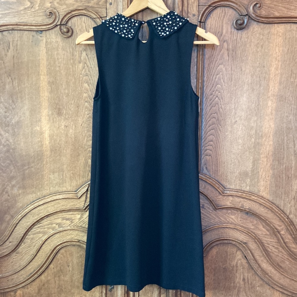 VIVIENNE Vivienne Tam Black Pearl Bead Peter Pan Collar Sleeveless Dress - Picture 9 of 10